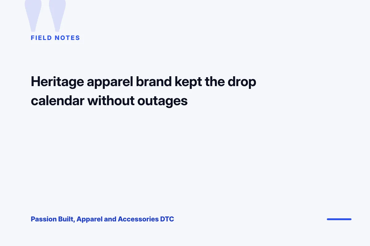 Passion Built field notes on fashion website maintenance