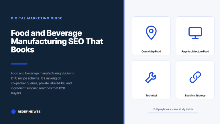 Food and Beverage Manufacturing SEO That Books B2B Buyers