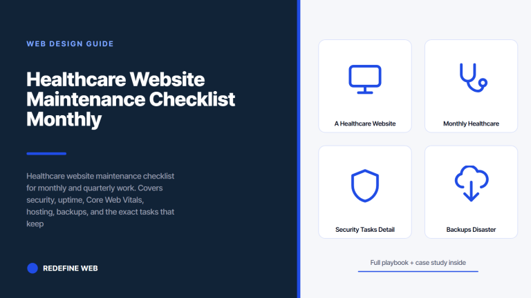 Healthcare Website Maintenance Checklist Monthly and Quarterly
