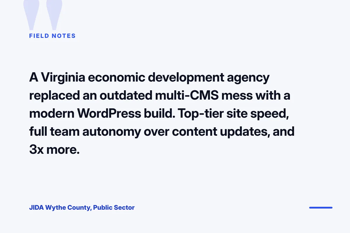 Joint Industrial Development Authority field notes on how to develop wordpress website