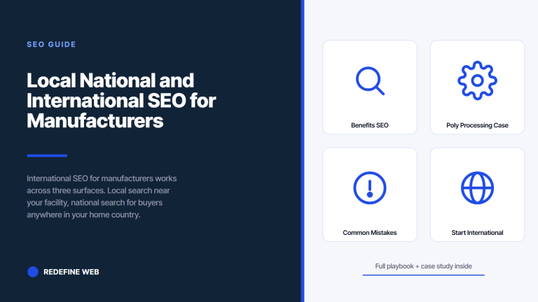 Local National and International SEO for Manufacturers That Wins Every Geography