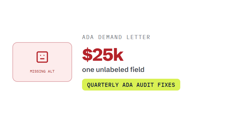 law firm website maintenance challenge card visualizing a common growth blocker