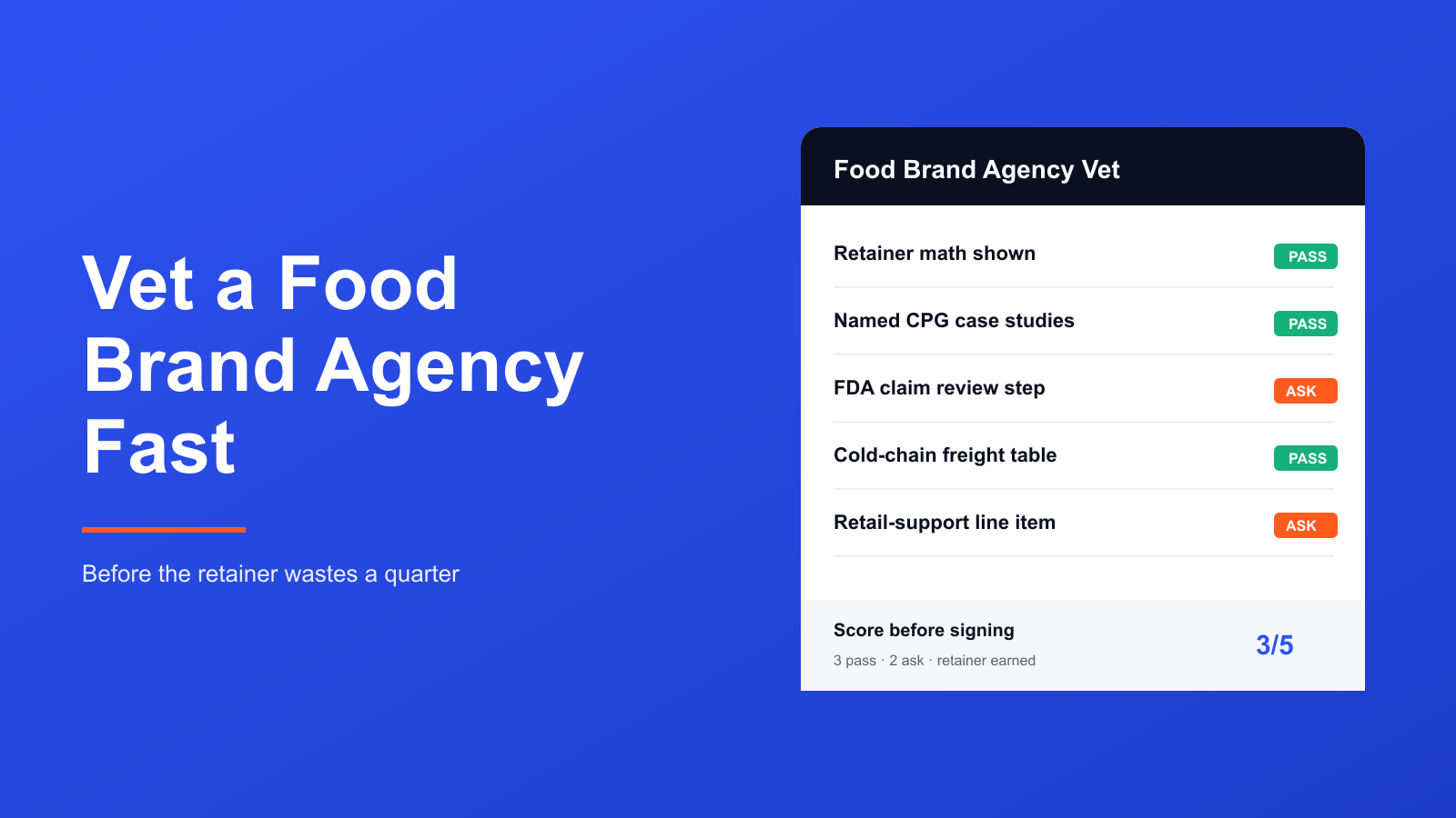Vet a Marketing Agency for Food Brands Without Losing a Quarter