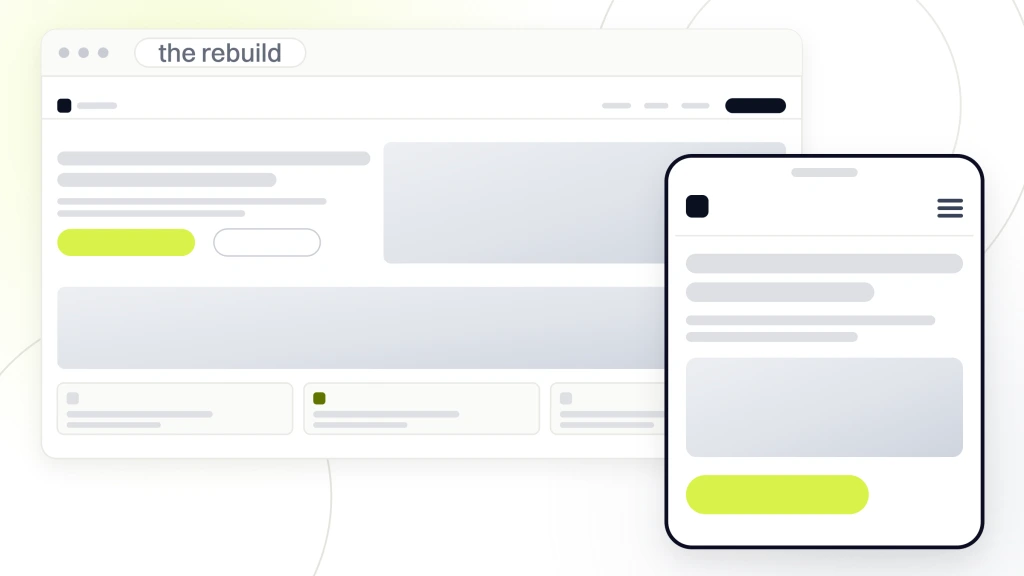 Med Spa Marketing Ideas. A finished med spa site in browser chrome with a phone build standing in front of it, the hero carrying the photography and a lime call to action.
