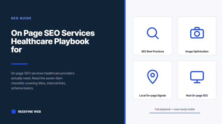 On Page SEO Services Healthcare Playbook for 2026