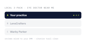 optometrist seo outcome showing tracked performance improvement