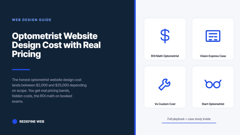 Optometrist Website Design Cost with Real Pricing Bands and ROI