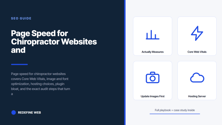 Page Speed for Chiropractor Websites and What to Fix First