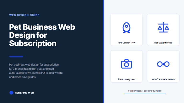 Pet Business Web Design for Subscription DTC Brands
