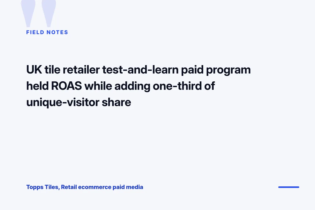 Topps Tiles retail paid media notes on ppc management for fashion brands