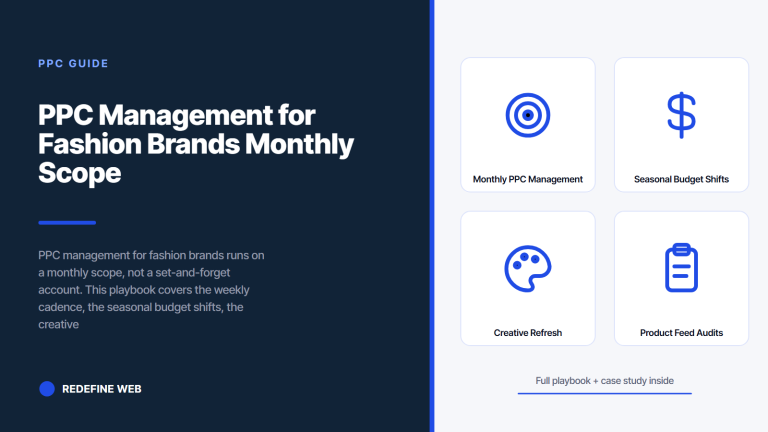 PPC Management for Fashion Brands Monthly Scope Playbook