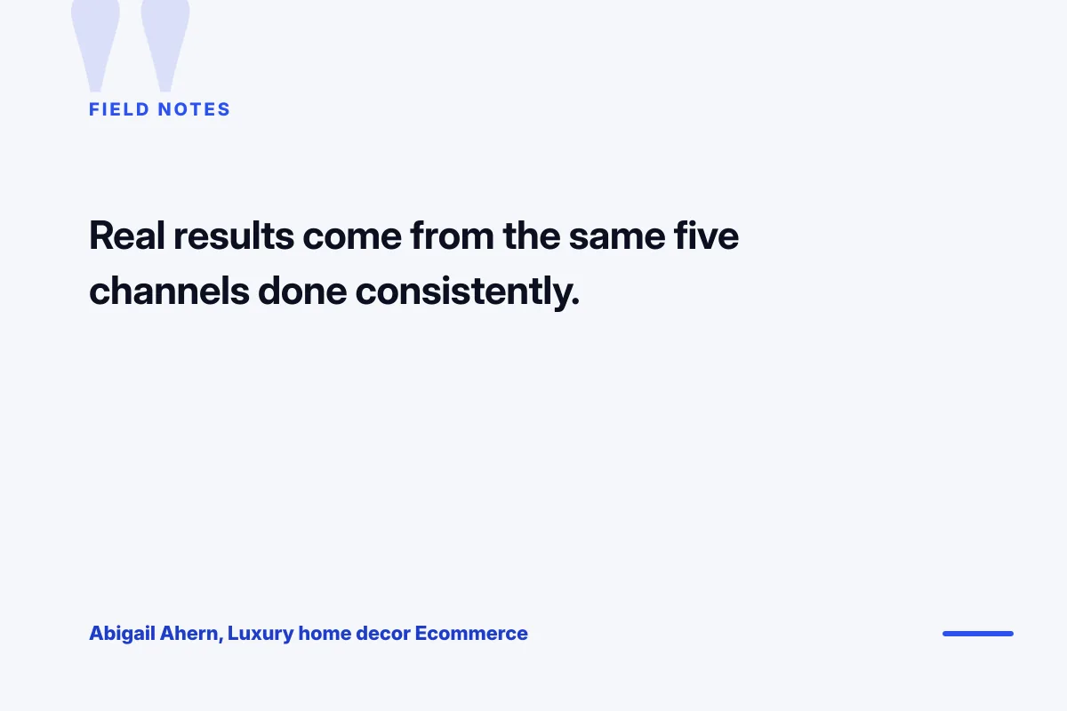 Abigail Ahern shopify ppc management field notes