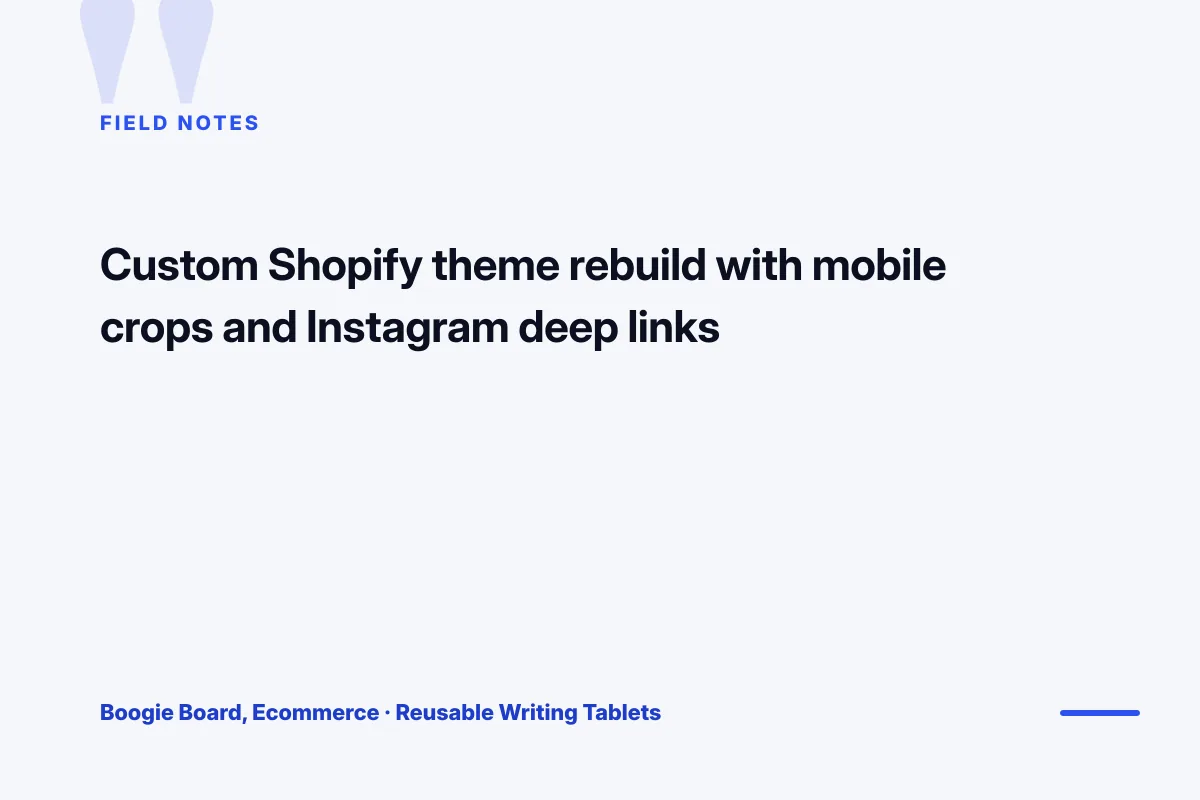 web design for fashion Instagram landing path
