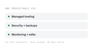 website maintenance packages outcome showing tracked performance improvement