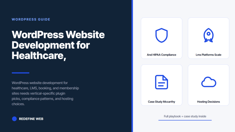 WordPress Website Development for Healthcare, LMS, Booking, and Membership Sites