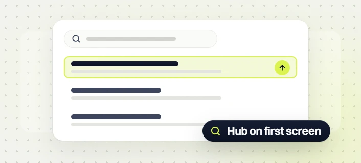 Beauty SEO services search card with a highlighted top result and a Hub on first screen badge