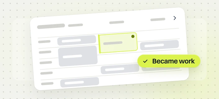 Beauty website maintenance schedule grid with a highlighted block and a Became work badge