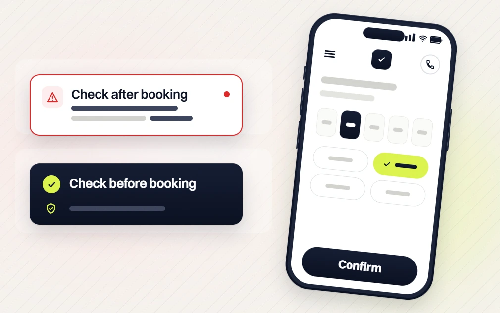 Chiropractor marketing retainer cards comparing check after booking with check before booking