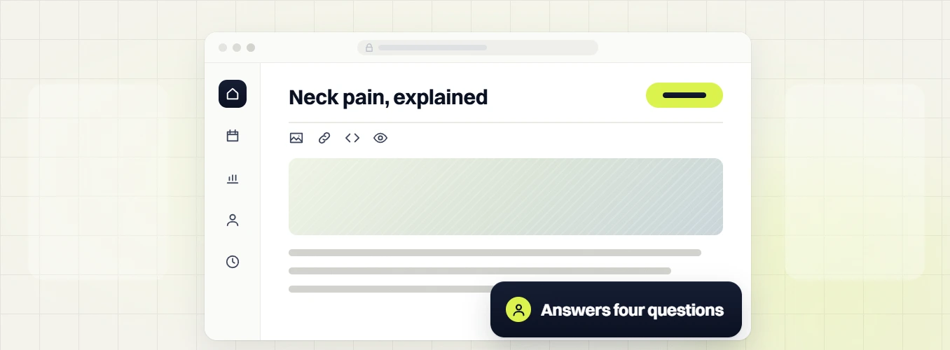Chiropractor SEO services neck pain, explained article editor, labeled answers four questions