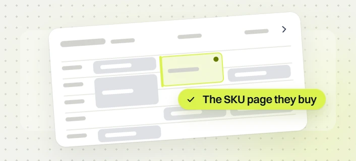 Food and beverage website maintenance schedule grid with a highlighted block and The SKU page they buy badge