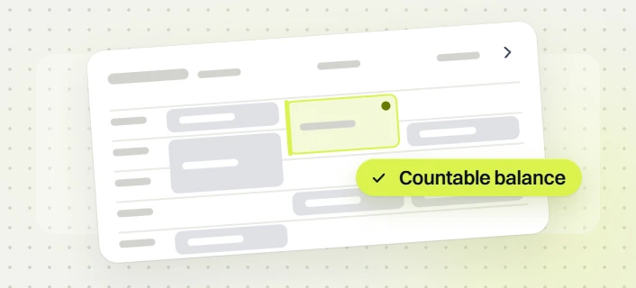 Home services website maintenance schedule grid with one highlighted block and a countable balance tag