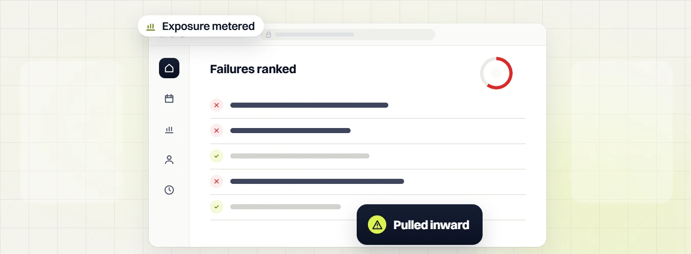 Legal marketing retainer failures ranked checklist, pulled inward, with exposure metered