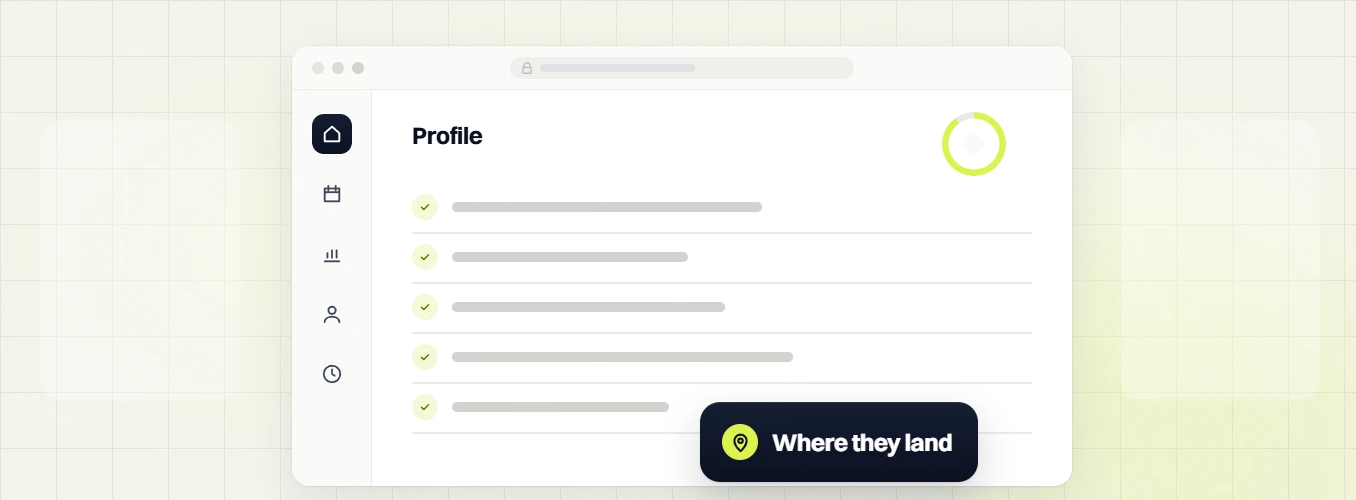 Local SEO packages profile checklist with five checked items and a ring, labeled where they land