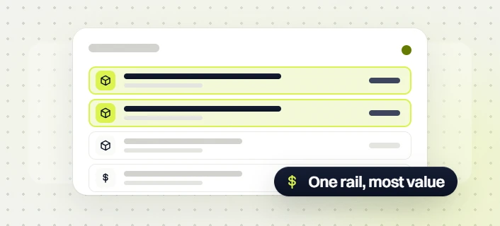 Manufacturing marketing retainer list with two highlighted product rows and a One rail, most value badge