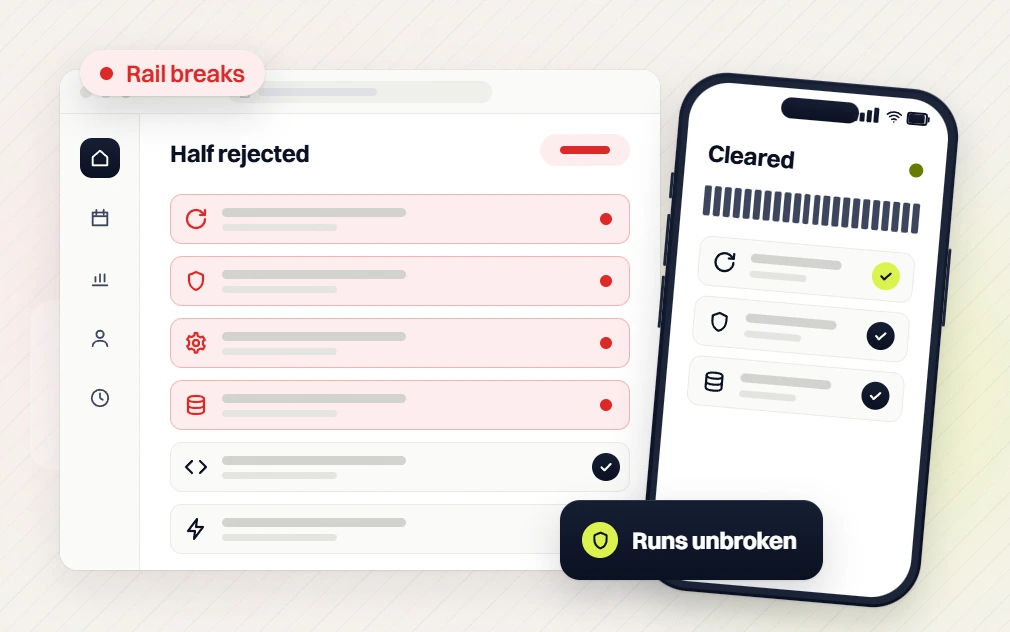 Med spa marketing retainer half rejected list where the rail breaks beside a phone cleared list