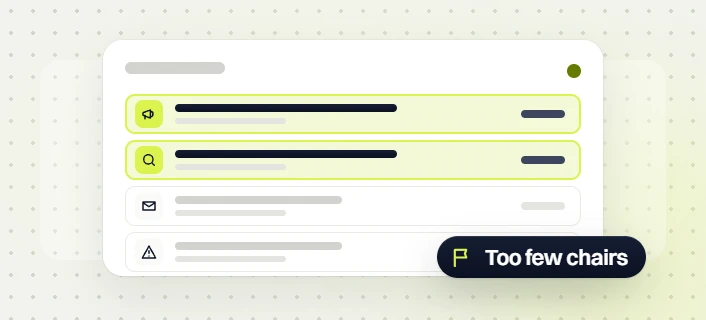 Optometrist marketing retainer channel list with ads and search rows highlighted, too few chairs