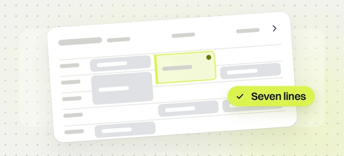 Optometrist website maintenance schedule grid with a highlighted block, labeled seven lines
