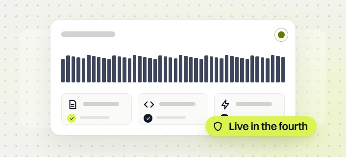 Pay monthly websites uptime bars with page, code and speed checks, labeled live in the fourth