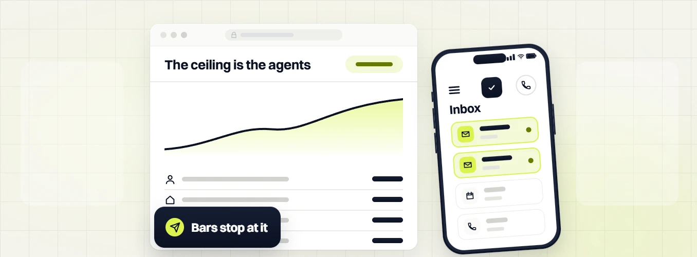 Real estate PPC The ceiling is the agents chart with a Bars stop at it badge beside a phone inbox