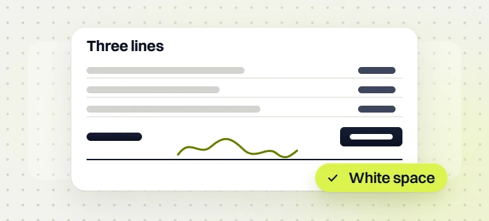 Real estate PPC Three lines card with a small trend line and a White space badge