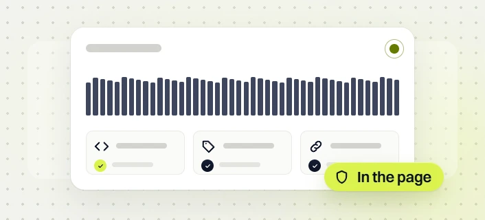 SaaS website design bar series above code, tag and link checks, in the page