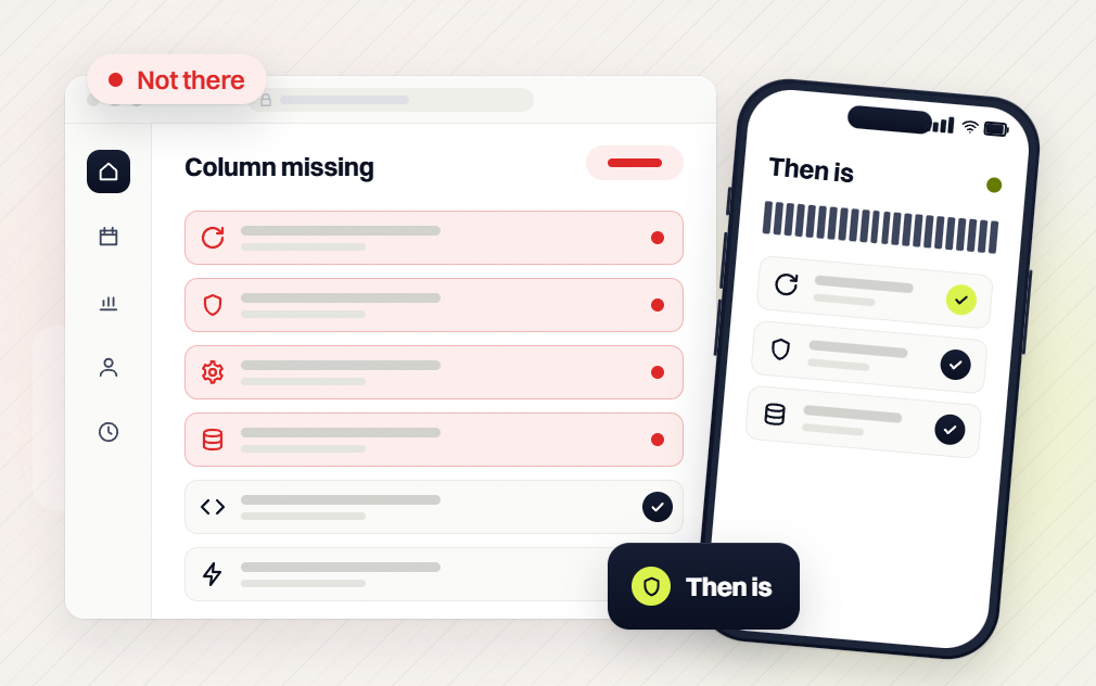 SEO audit services Column missing list flagged not there beside a phone Then is view with checks