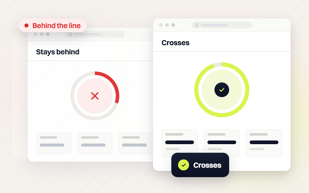 SEO audit services Stays behind ring flagged behind the line beside a Crosses ring with a check