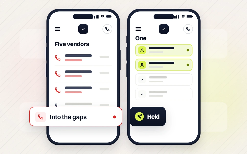 Small business web design services phones comparing Five vendors, into the gaps, with One, held
